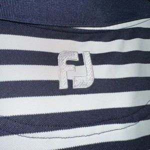 Blue/White Stripe FootJoy Golf Polo. Size M